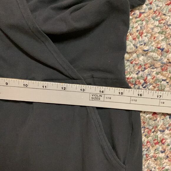 Pact Black Organic Cotton Interlock Faux Wrap Top Short Sleeve Jumpsuit Size S - Picture 9 of 13